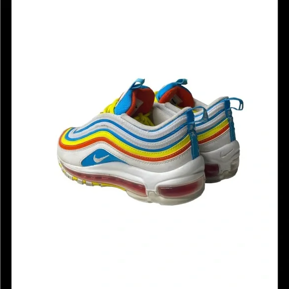 Youth Nike Air max 97 “Summer Pack” Sz 4Y GS White Blue Yellow CK0052-400 WMNS 6 - Picture 5 of 13